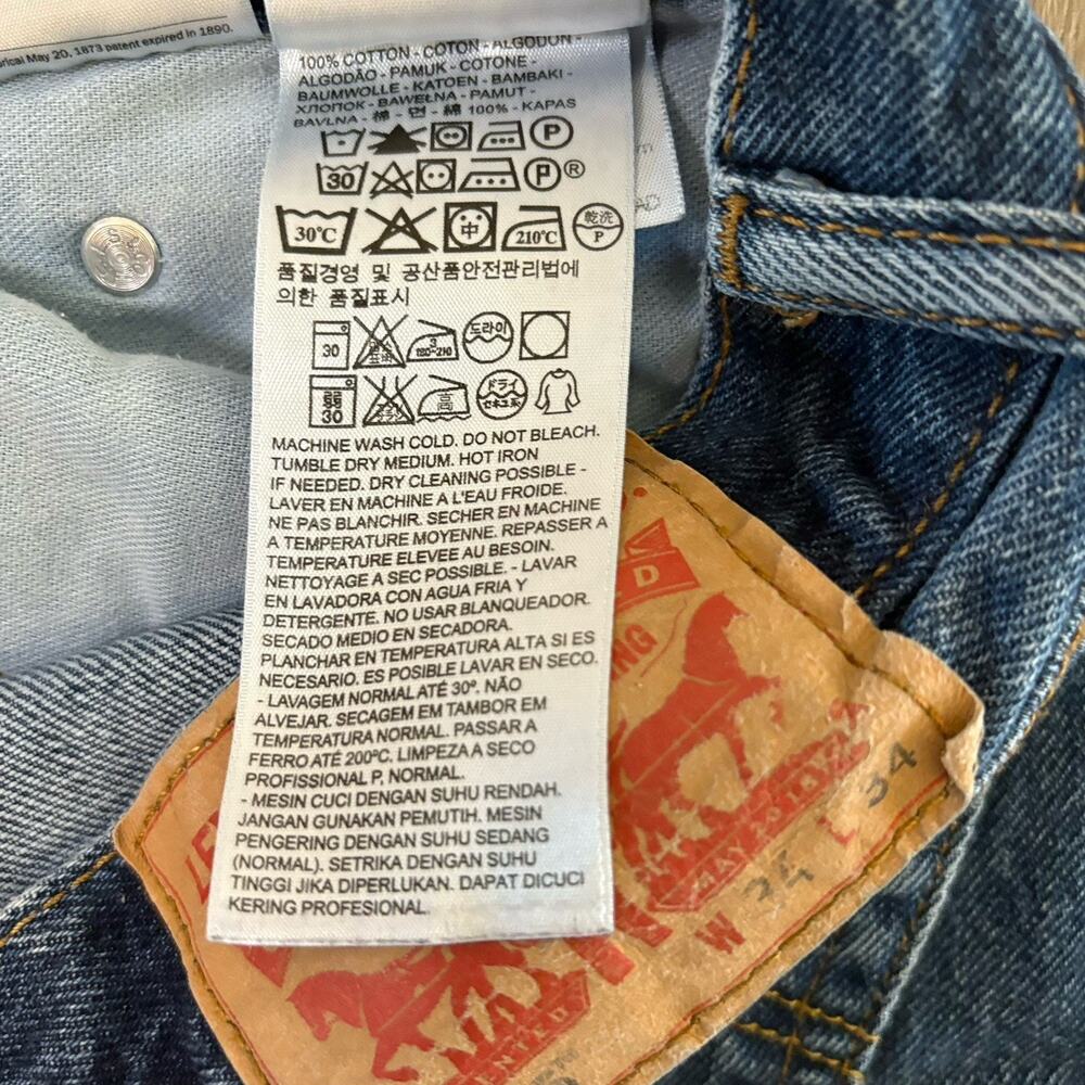Levi’s 505 Men’s Straight Leg Jeans Blue Denim – Size 34 x 34 Classic USA Style - Picture 13 of 14